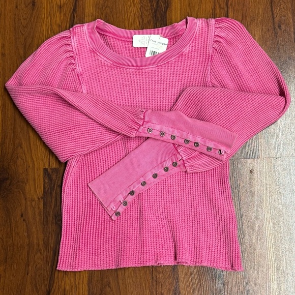 Free People Pink Waffle Thermal – Size M - Picture 8 of 8